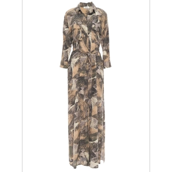 L'agence CAMERON PRINTED SILK CREPE DE CHINE MAXI SHIRT DRESS   NEW WITH TAGS - Picture 3 of 14